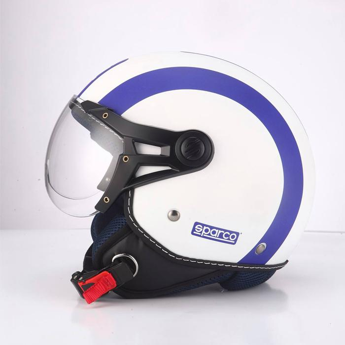 Каска за мотор Sparco BHR sp-501 бяло / синя 13206 размер L