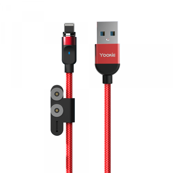 Магнитен кабел за данни Yookie CB4, 3 в 1, Micro USB, Lightning, Type-C, 1.0m, Различни цветове - 40152