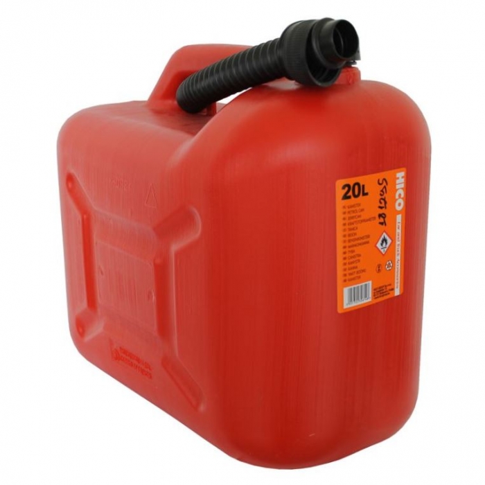 Пластмасова туба за гориво с накрайник HICO - 20L
