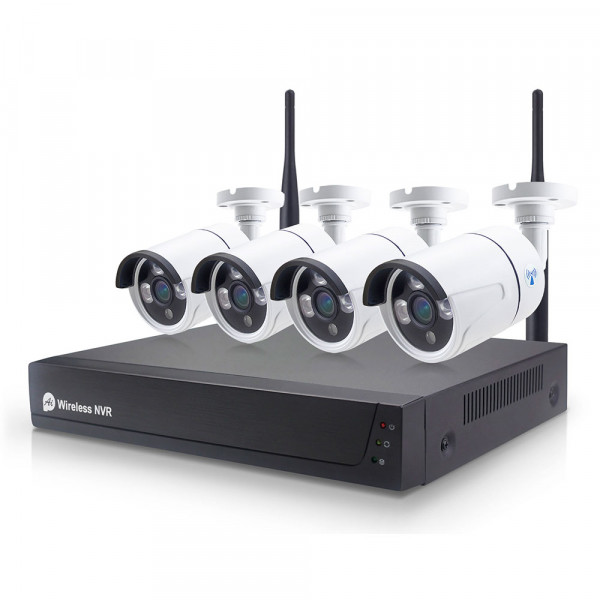 Система за видеонаблюдение No brand PST-TWK04BM, 4 камери, IP, 2.0Mp, Full HD, NVR - 91035