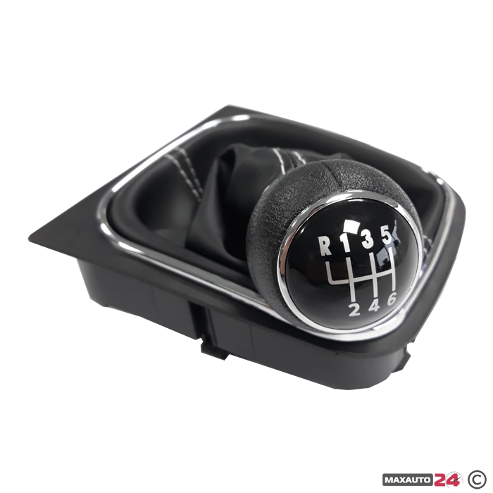 Топка за скоростен лост с маншон подходяща за VW Golf V / VI 03-12 с 6 скорости - бял конец