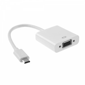 Преходник, No brand, USB Type-C към VGA, Бял - 18297