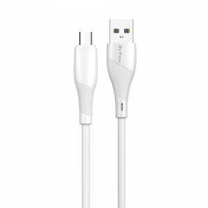 Кабел за данни DeTech DE-44M3, Micro USB, 3.0m, Бял - 40270