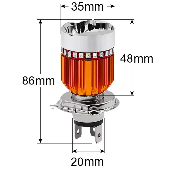 LED крушка за мотор H4 Голд боди
