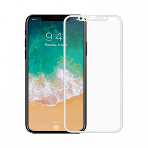 Стъклен протектор за целия дисплей No brand, за iPhone X / XS / 11 Pro, 5D, 0.3 mm, Бял - 52374