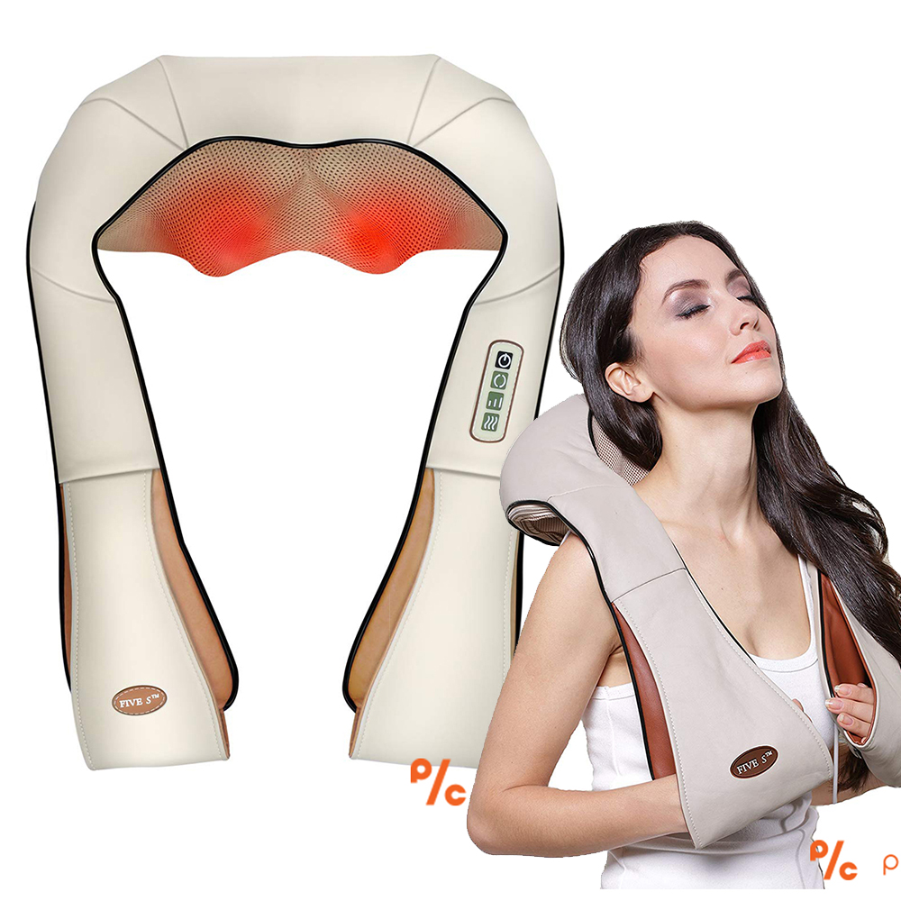 Луксозен 3D дълбокотъканен шиацу масажор FS JAP MASSAGE за врата и цялото тяло, 6 бутона, BF22