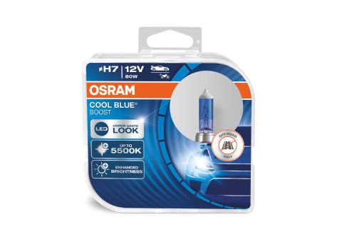 Комплект 2 халогенни крушки Osram H7 Cool Blue Boost +50% 12V, 80W