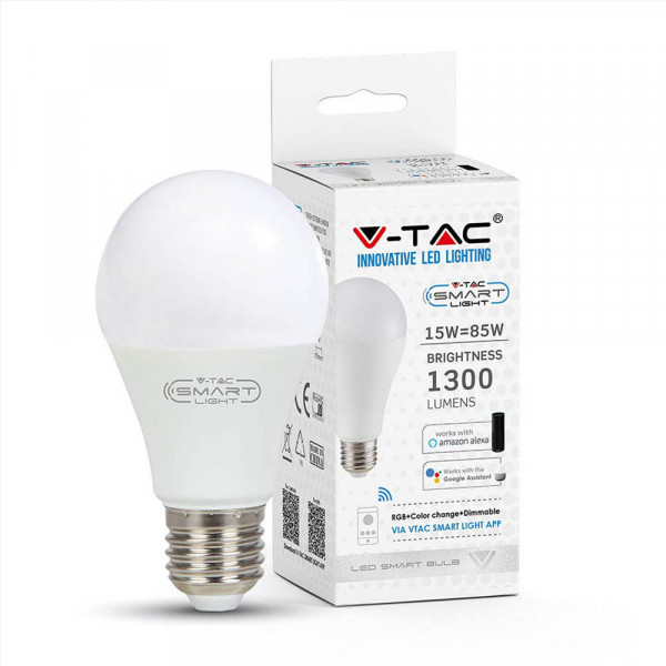 ТОП LED крушка VTAC 11W 2700K топла жълтеникава, Е27, A60, термопластик, нечуплива, 24 мес. гар.