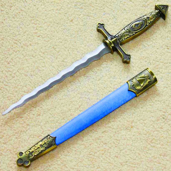 Aвтентичен масонски кинжал SNAKE BLADE ROYAL BLUE, 40 см