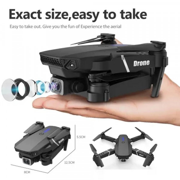 Компактен дрон W8 4k HD SHOOTING, Wifi ,с дистанционно и широкоъгълна камера, чантичка за пренасяне
