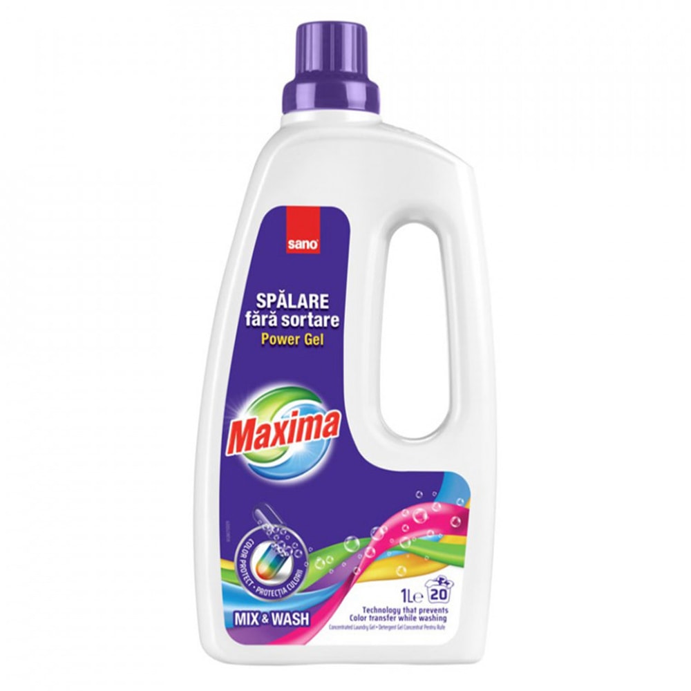 Гел за пране Sano Maxima Mix&Wash, 1 л, 20 пранета