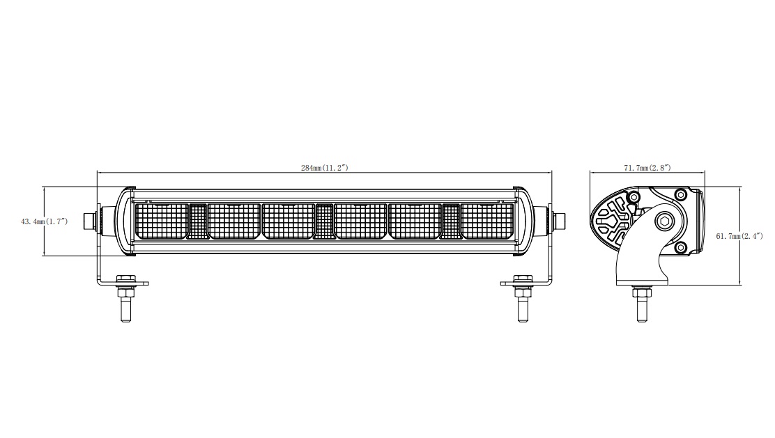 28,4 См LED Лед Бар с Насоченa SPOT Светлина, Три Функции, Е-Mark, 30W, 2200lm, 12V-24V, Автомобил, АТВ, Джип, 4х4, SUV, Offroad, Камион
