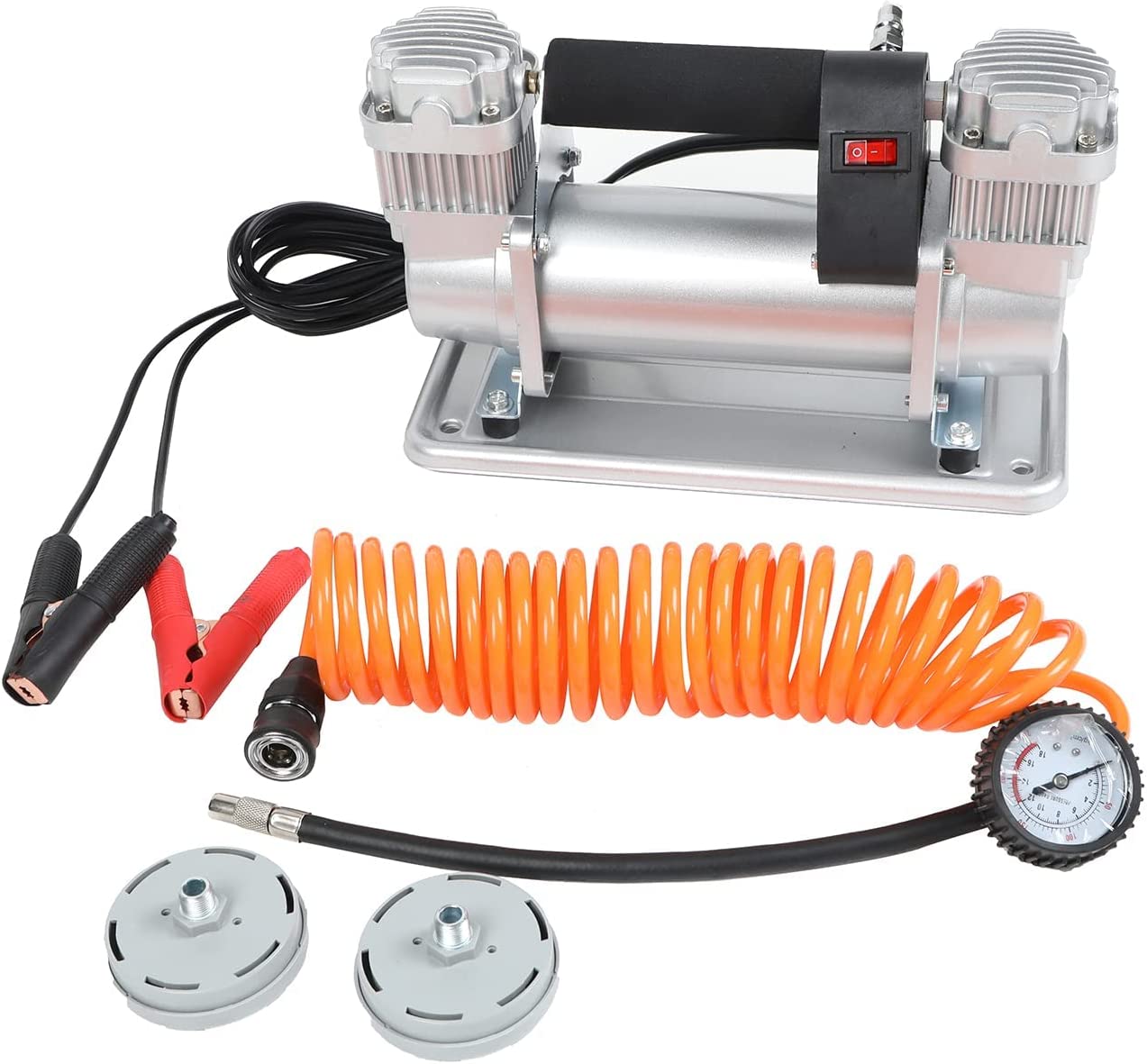 Супер мощен компресор за помпане на гуми 12V 45Amp подходящ за бусове джипове 4x4 ATV автомобили скутери велосипеди и др.