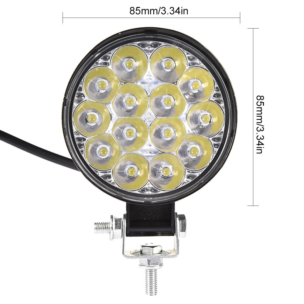 Комплект 2 Броя 42W Кръгли Мини Led Диоден Фар Прожектор Дневни Светлини 12V 24V