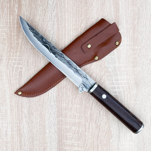 Кован ловен нож TB HUNT с телешка кания, голям размер 32 см , фултанг