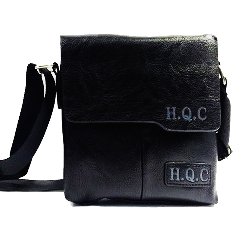 Мъжка кожена чанта за през рамо H.Q.C 31462 BLACK