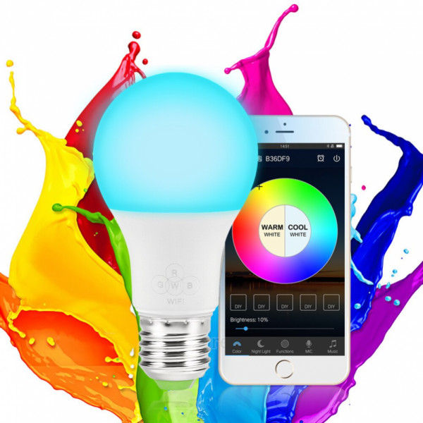 Интелигентна Wifi SMART LED крушка, 8W, IP достъп за управление, RGB+CCT. Милиони цветове без ограничения и регулиране на яркостта, BF22
