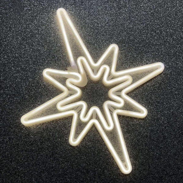 Светеща коледна LED звезда WHITE, водоусточйива, за вътре и навън, украса за стена, 52 см