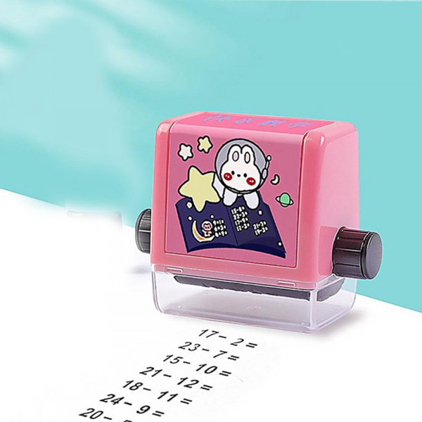 Детенце учи математика: Детски изчислителен печат MATHROLLER PINK- разнообразие от различни уравнения с ИЗВАЖДАНЕ само с едно движение, розов цвят, 1бр.
