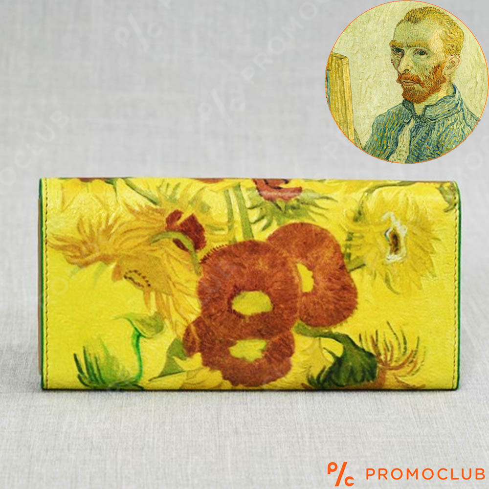 ЛУКС портфейл Ван Гог от естествена кожа и ръчна изработка, 456-2
