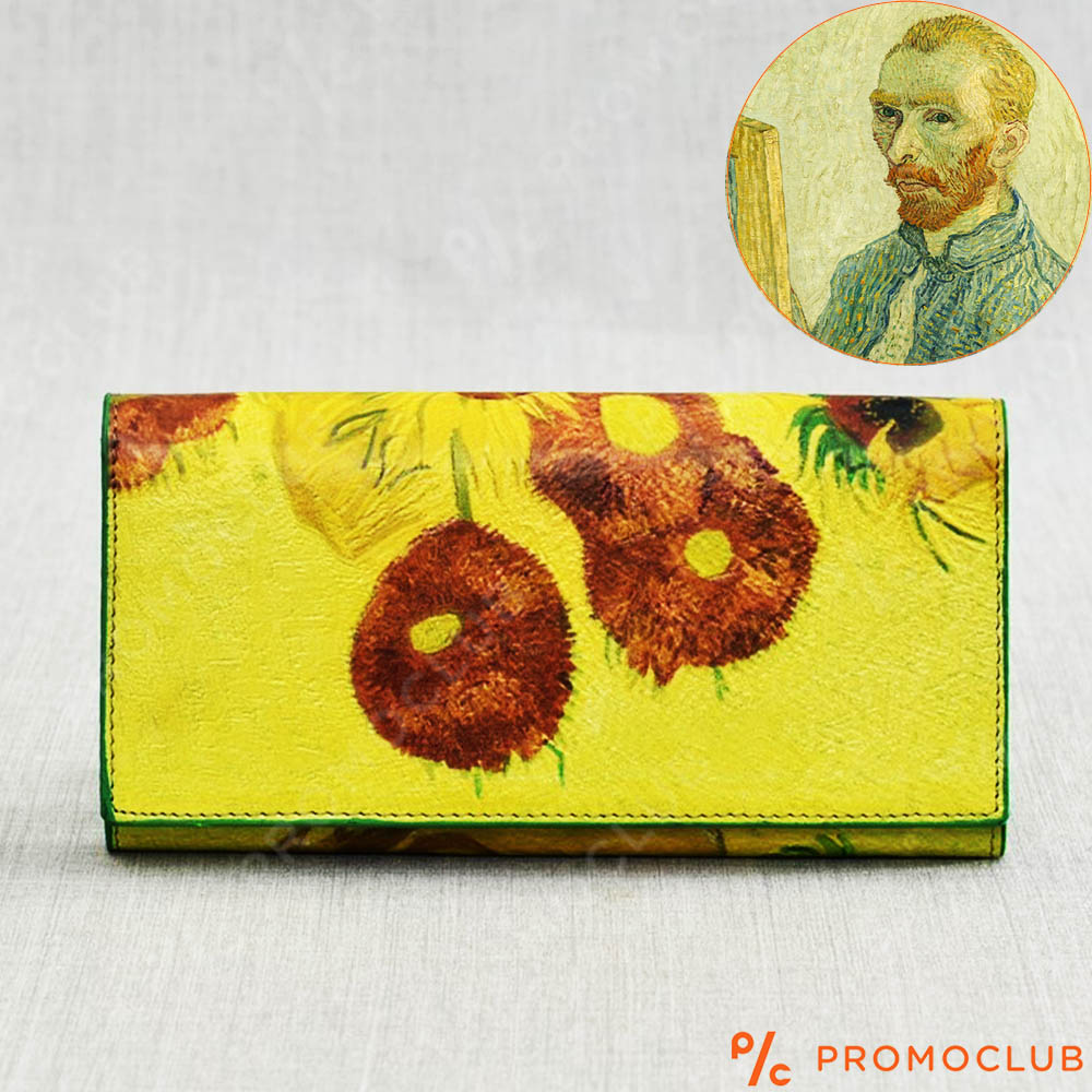 ЛУКС портфейл Ван Гог от естествена кожа и ръчна изработка, 456-2