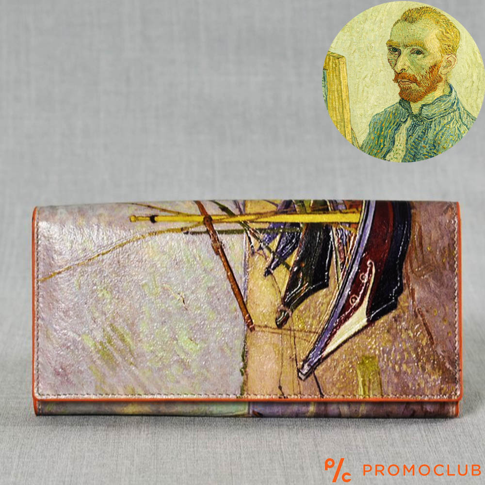 ЛУКС портфейл Ван Гог от естествена кожа и ръчна изработка, 456-6