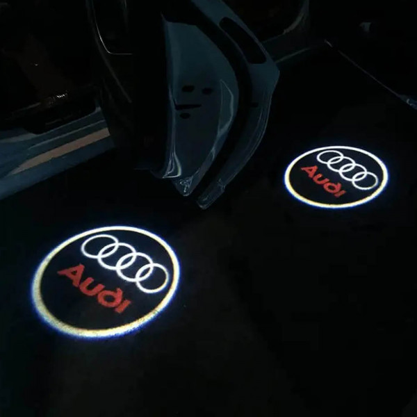 Безжични AUDI странични светлини за врата на кола JQ-666, 2 броя, LED лого, BFO3