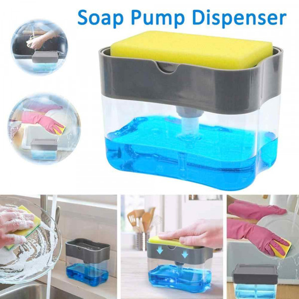 Иновативна помпа-дозатор за веро + поставка с гъба, удобно, лесно, практично SOAP PUMP, правоъгълна, BFO