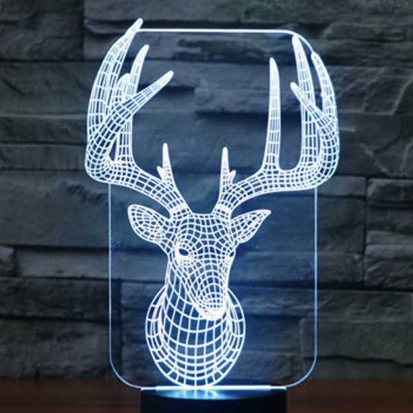 Стилна триизмерна LED лампа 3D CREATIVE DEER