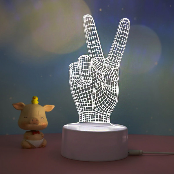 Стилна триизмерна LED лампа 3D CREATIVE HAND