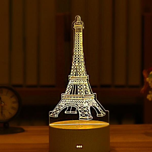 Стилна триизмерна LED лампа 3D CREATIVE EIFFEL TOWER