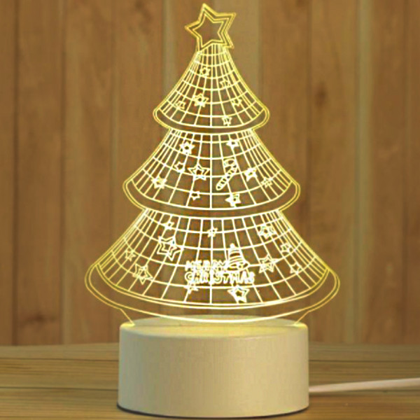 Стилна триизмерна LED лампа 3D CREATIVE CHRISTMAS TREE