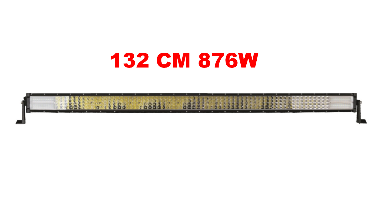 132 См 876W Мощен 7D 7Д Led Bar Лед Диоден Бар Прожектор 12V 24V 4 Редов