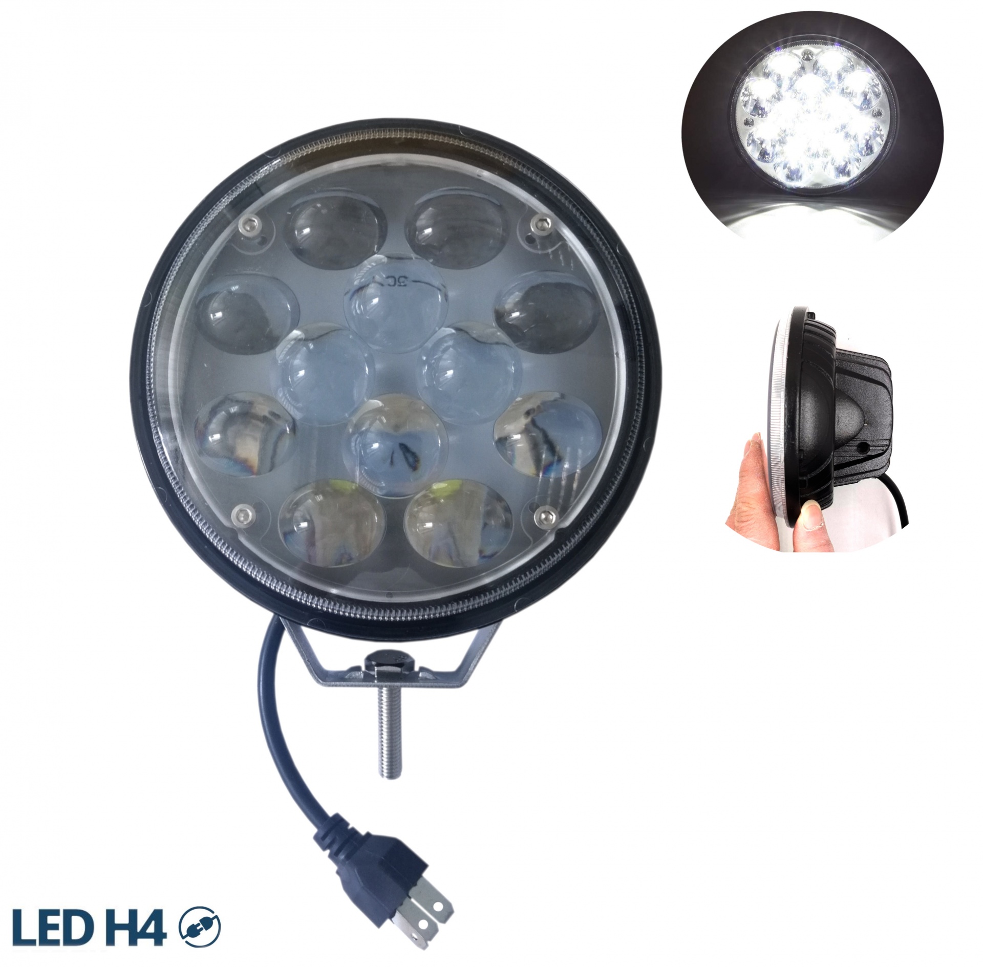 14.5 см ЛЕД LED 5D 36W Универсален прожектор за фарове халогенен фар лампа халоген за мотоциклет автомобил офроуд бус ван камион трактор комбайн багер