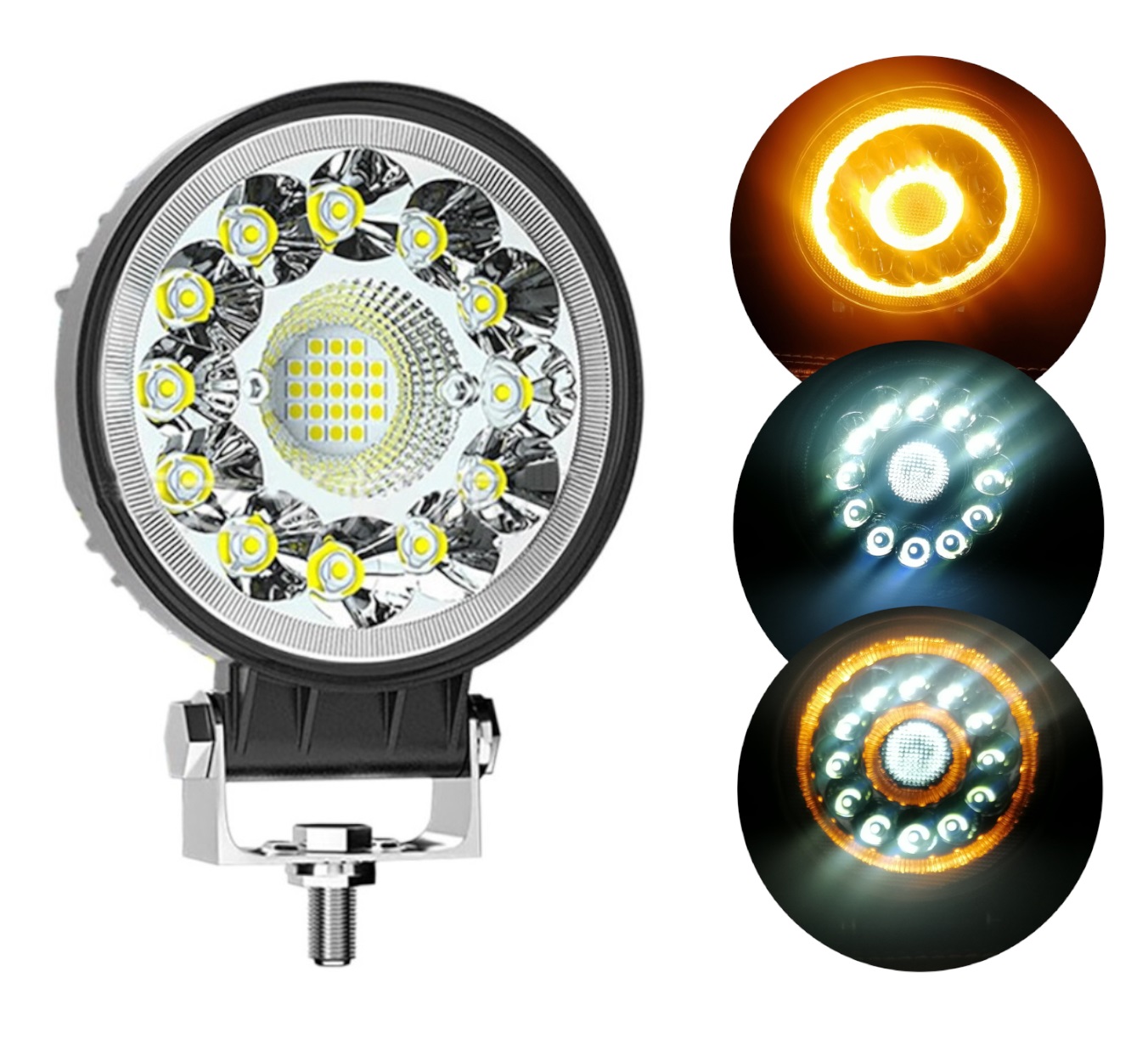 LED Лампа Халоген Таван Външна Интериорна Вътрешна Фар, Бяла и Жълта Светлина, 40W, 4000lm, 12V - 24V, За Камион, Трактор, Земеделски, Селскостопански