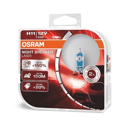 Комплект 2бр. Крушки OSRAM H11 – NIGHT BREAKER® LASER +150%
