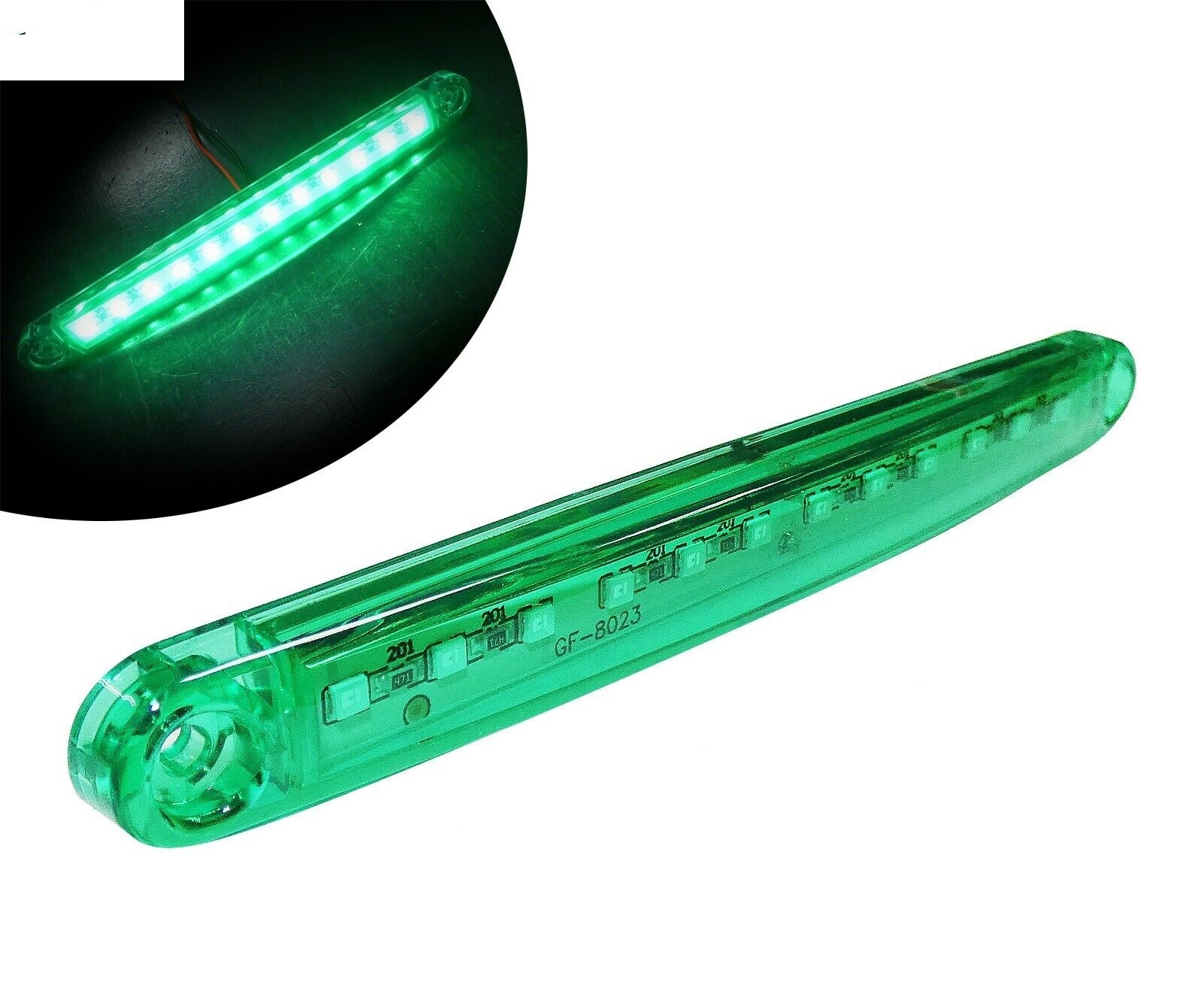 1 брой ЛЕД LED Зелен Диоден Маркер Габарит Токос със 12 светодиода за камион ремарке бус ван каравана платформа 12V