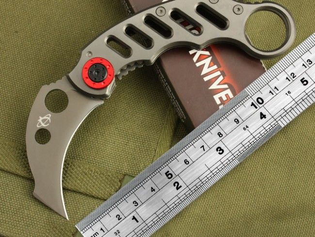 Маниашки сгъваем нож MANTIS X05 RED KARAMBIT МК2  - MANTIS KNIVES в подаръчна кутия