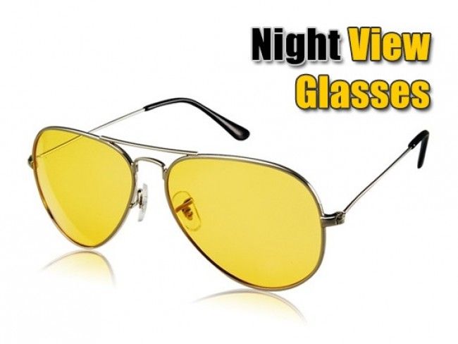 Очила за нощно шофиране - HD Night Vision тип Ray Ban Aviator с метална рамка
