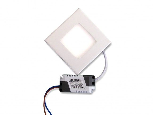 Квадратно LED осветително тяло - висока светимост и консумация 6W, аналог на 75W крушка