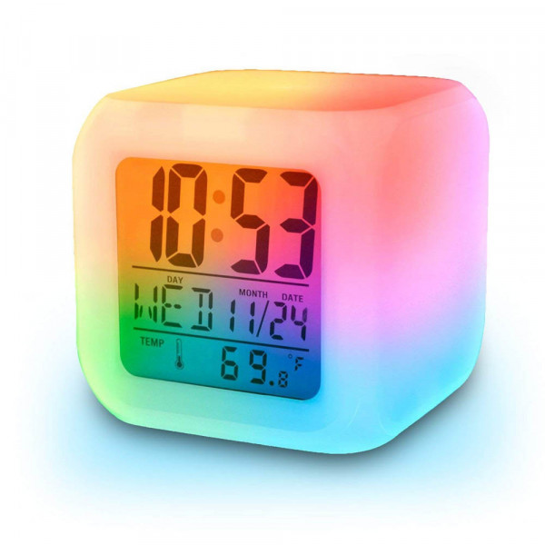 Светещ LED часовник с CUBE с различни цветове и множество функции функции, BFO2, BF22