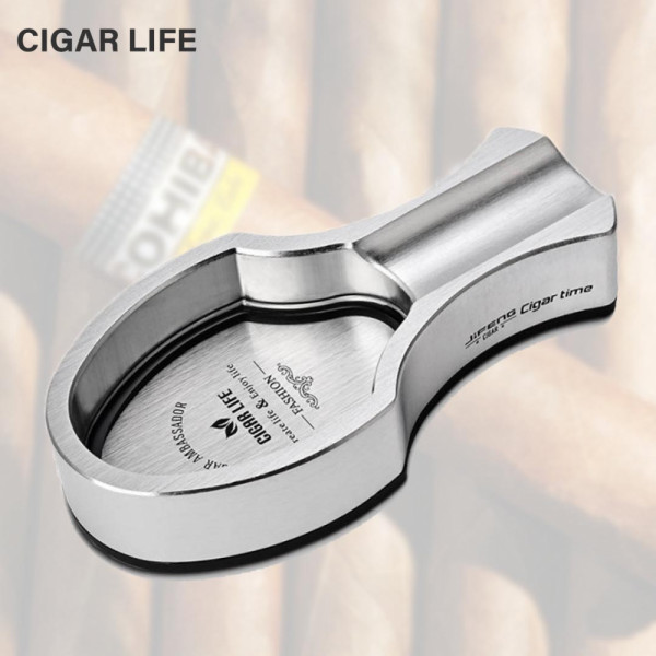 Луксозен метален пепелник за пури и цигари GIFENG CIGAR TIME, сребрист