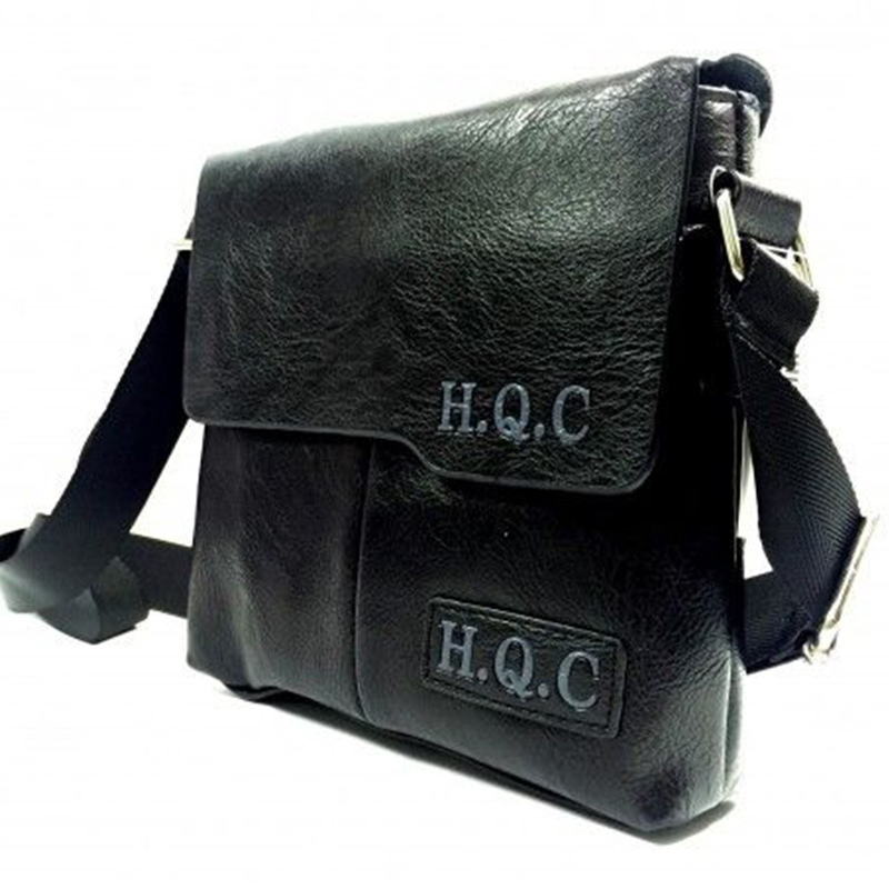 Мъжка кожена чанта за през рамо H.Q.C 31462 BLACK