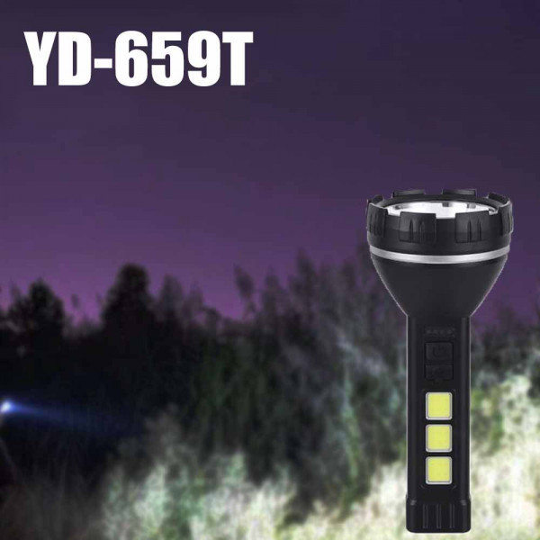 Мултифункционален LED фенер YD-659T с 4 режима и USB зареждане, 20см, MULTIFUNCTIONAL FLASHLIGHT