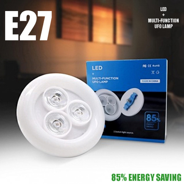 Mногофункционална UFO лампа E27, 36w, бяла светлина, AC165-265V, 85% ENERGY SAVING