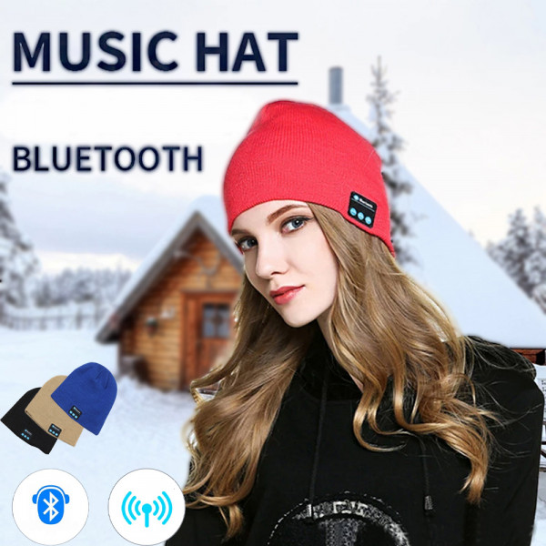 Музикална MP3 шапка с вградени Bluetooth слушалки за музика - RED, BF22