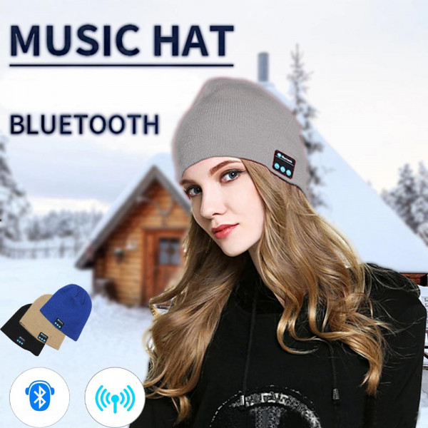 Музикална MP3 шапка с вградени Bluetooth слушалки за музика - GREY, BF22