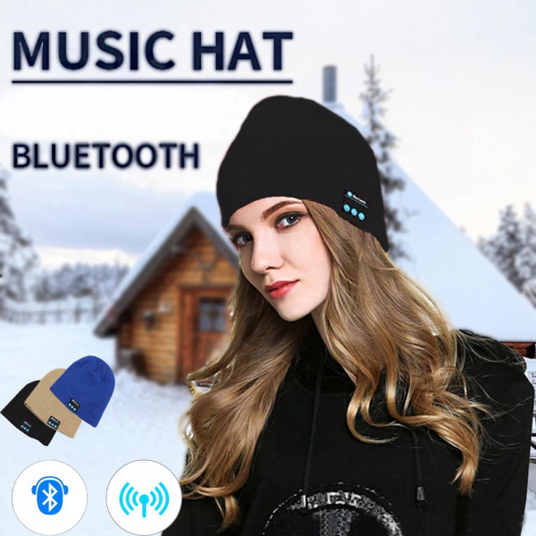 Музикална MP3 шапка с вградени Bluetooth слушалки за музика - BLACK, BF22