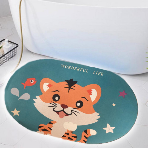 Супер абсорбираща подложка за баня BATH MAT "TIGER" - антихлъзгаща, водоабсорбираща, килимче