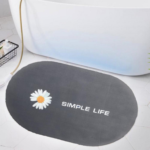 Супер абсорбираща подложка за баня BATH MAT "DAISY" - антихлъзгаща, водоабсорбираща, килимче
